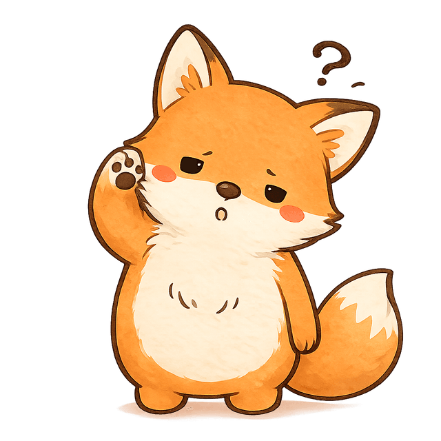 Alexia the fox looking puzzled